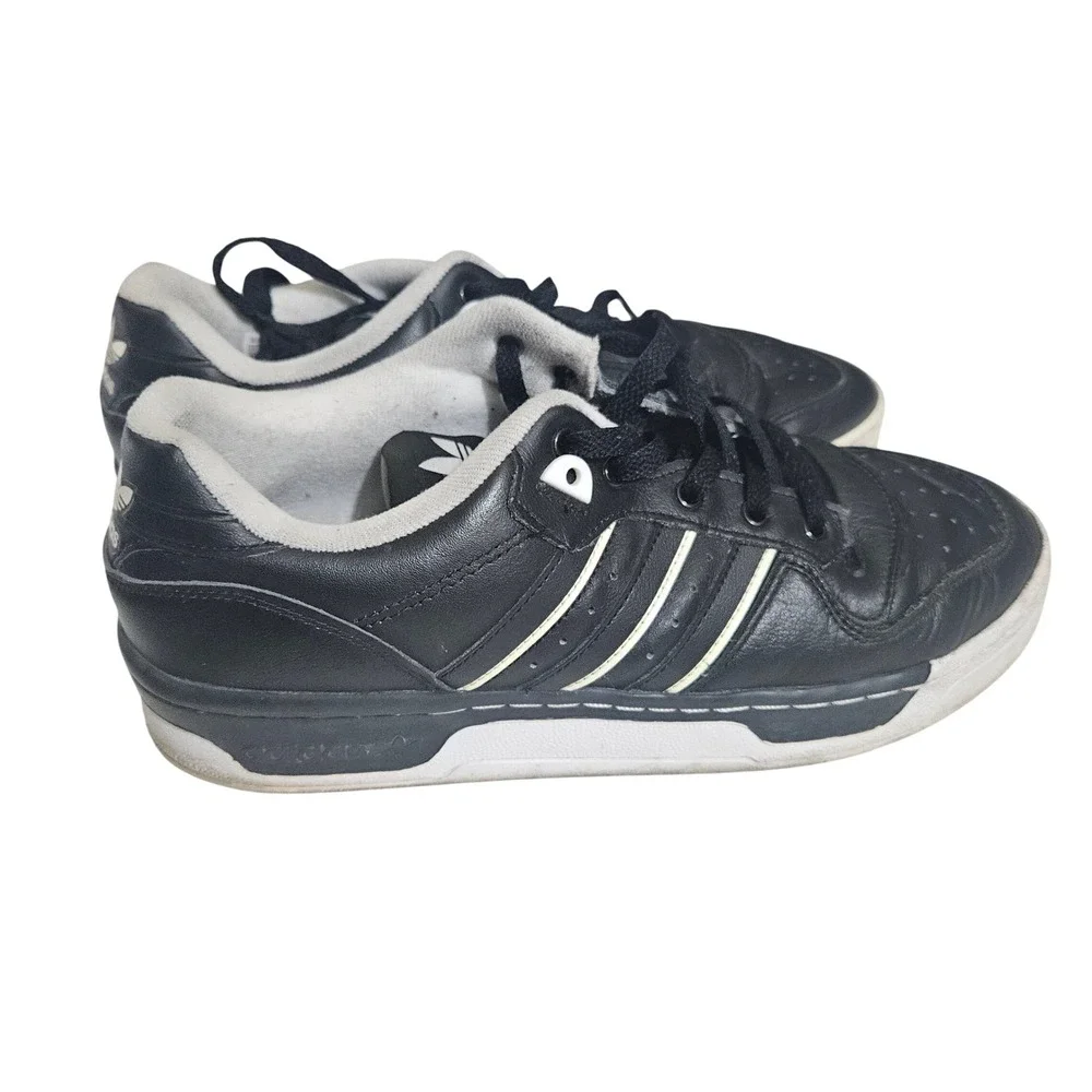 Adidas Originals Rivalry Low Black White Leather Sneakers Mens 10 France Design